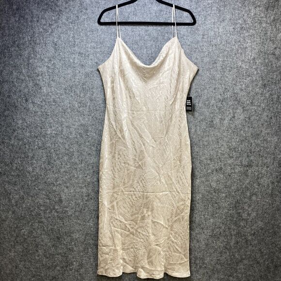 Express Dresses & Skirts - Express Slip Dress Women XL Cream Damask Satin Spaghetti Strap Adjustable